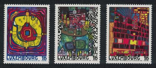 Poštové známky Luxembursko 1995 Umenie, Friedensreich Hundertwasser Mi# 1360-62 Kat 6€
