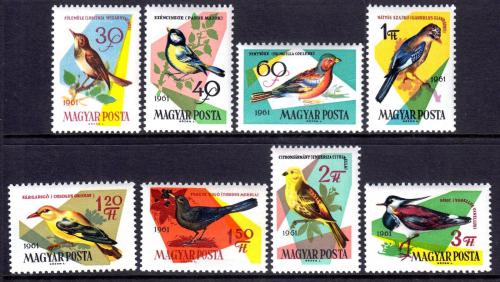 Poštové známky Maïarsko 1961 Vtáci Mi# 1808-15 