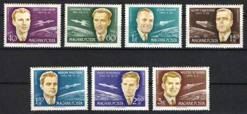 Poštové známky Maïarsko 1962 Kozmonauti Mi# 1873-79 Kat 7.50€