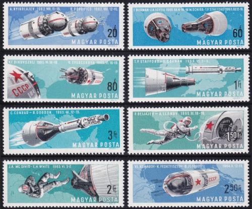 Poštové známky Maïarsko 1966 Prieskum vesmíru Mi# 2299-2306