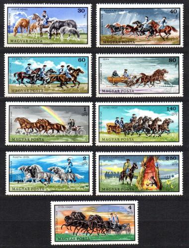 Poštové známky Maïarsko 1968 Dostihy Mi# 2423-31