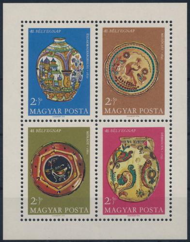 Poštové známky Maïarsko 1968 Hrnèíøské výrobky Mi# Block 66