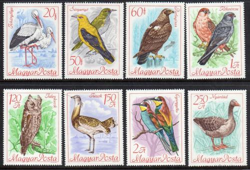 Poštové známky Maïarsko 1968 Vtáci Mi# 2398-2405