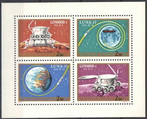 Poštové známky Maïarsko 1971 Prieskum vesmíru Mi# 2654-57