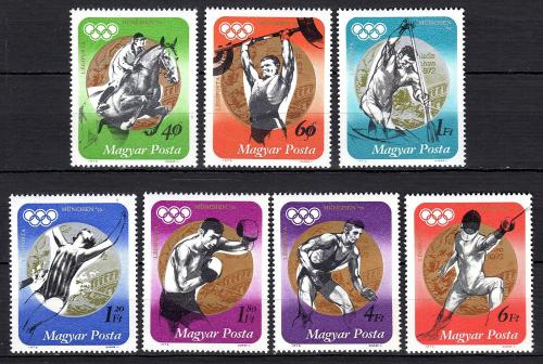 Poštové známky Maïarsko 1973 LOH Mnichov Mi# 2847-53