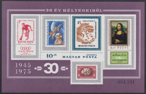 Poštové známky Maïarsko 1975 Výroèí známek Mi# Block 114