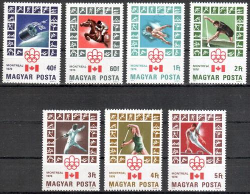 Poštové známky Maïarsko 1976 LOH Montreal Mi# 3125-31
