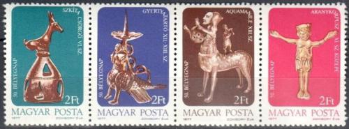 Poštové známky Maïarsko 1977 Umìlecké pøedmìty Mi# 3209-12