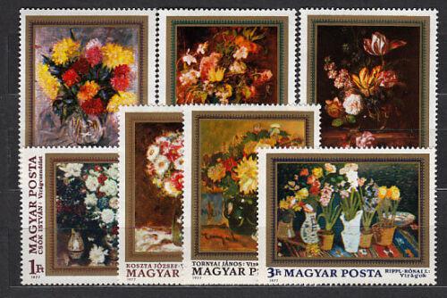 Poštové známky Maïarsko 1977 Umenie, kvety Mi# 3192-98