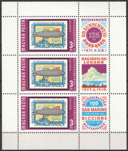 Poštové známky Maïarsko 1977 Výstavy známek Mi# 3201