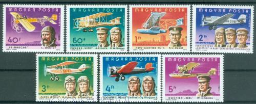 Poštové známky Maïarsko 1978 Lietadla a piloti Mi# 3275-81
