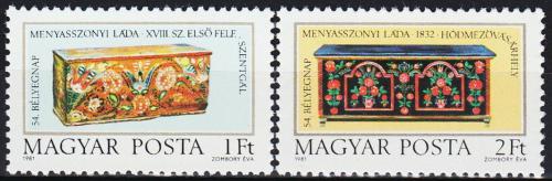 Poštové známky Maïarsko 1981 Svatební truhly Mi# 3505-06