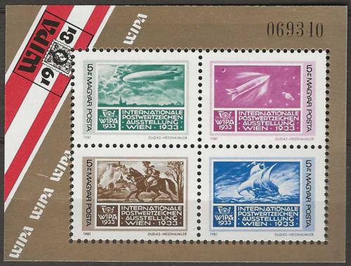 Poštové známky Maïarsko 1981 Výstava WIPA Mi# Block 150