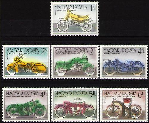 Poštové známky Maïarsko 1985 Motocykle Mi# 3798-3804