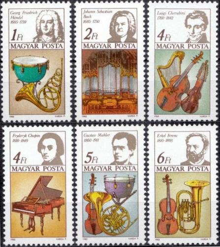 Poštové známky Maïarsko 1985 Skladatelia Mi# 3772-77