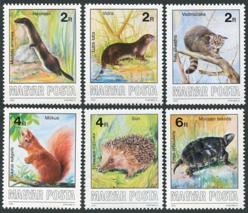 Poštové známky Maïarsko 1986 Chránìná fauna Mi# 3860-65