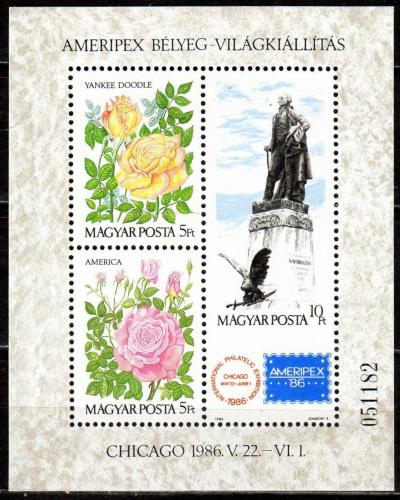 Poštové známky Maïarsko 1986 Výstava AMERIPEX Mi# Block 184