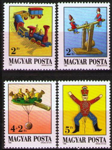 Poštové známky Maïarsko 1988 Hraèky Mi# 3978-81