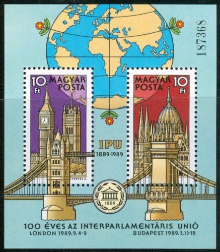 Poštové známky Maïarsko 1989 Meziparlamentní unie Mi# Block 202