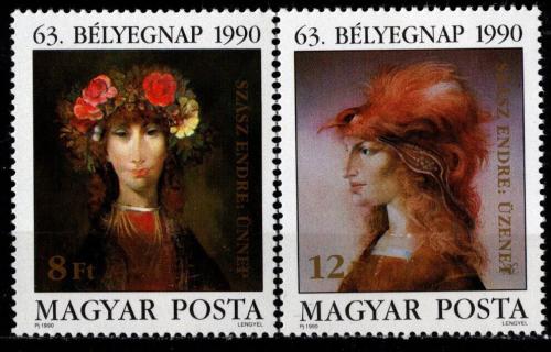Poštové známky Maïarsko 1990 Umenie, Endre Szász Mi# 4107-08