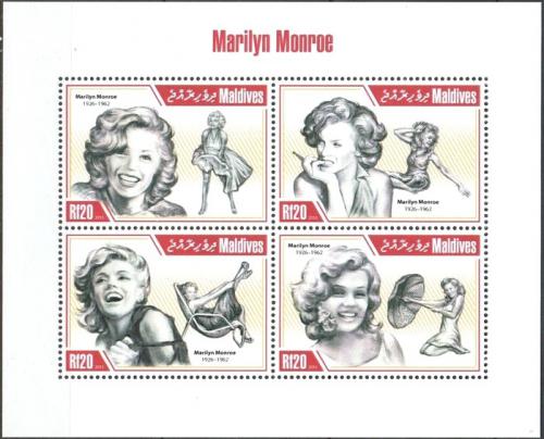 Potov znmky Maldivy 2013 Marilyn Monroe Mi# 4978-81 Kat 10