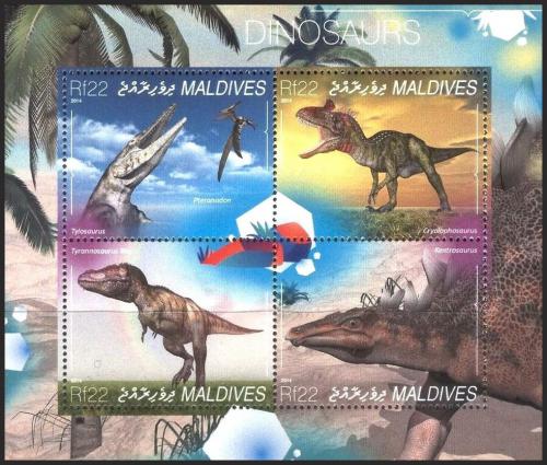 Potov znmky Maldivy 2014 Dinosaury Mi# 5420-23 Kat 11