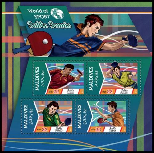 Poštové známky Maldivy 2015 Stolný tenis Mi# 5745-48 Kat 11€