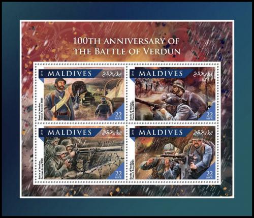Potov znmky Maldivy 2016 Bitka u Verdunu, 100. vroie Mi# 6701-04 Kat 11