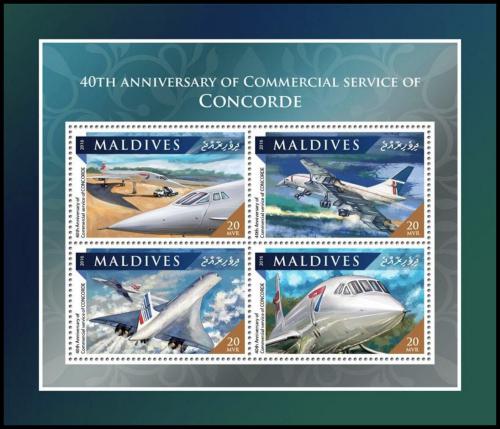 Potov znmky Maldivy 2016 Concorde Mi# 6736-39 Kat 10 - zvi obrzok