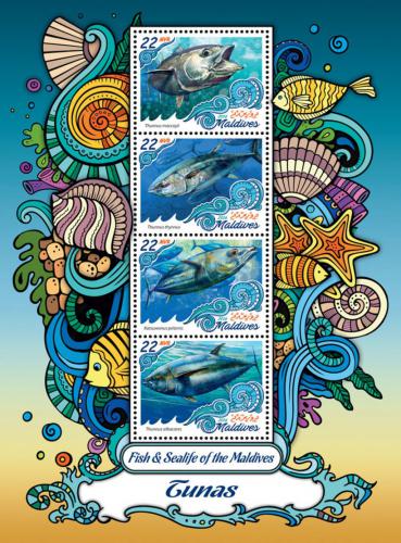 Poštové známky Maldivy 2016 Tuòáci Mi# 6668-71 Kat 11€