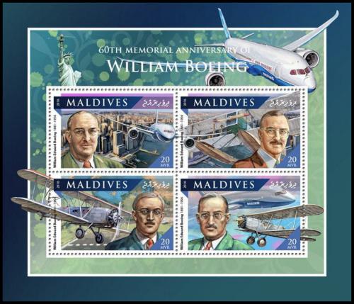 Potov znmky Maldivy 2016 William Boeing Mi# 6731-34 Kat 10 - zvi obrzok