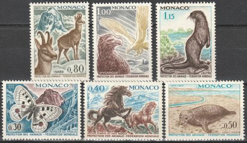 Poštové známky Monako 1970 Fauna Mi# 966-71 Kat 8.50€