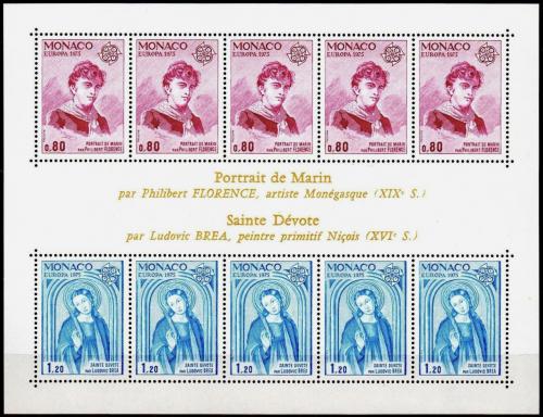 Poštové známky Monako 1975 Európa CEPT, umenie Mi# Block 8 Kat 30€