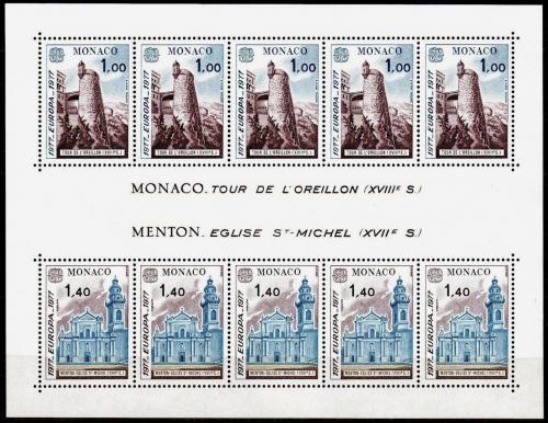 Poštové známky Monako 1977 Európa CEPT, krajina Mi# Block 11 Kat 20€
