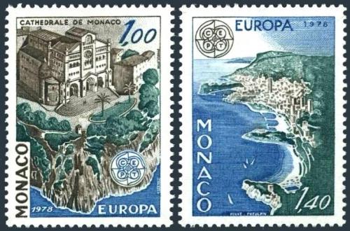 Poštové známky Monako 1978 Európa CEPT, stavby Mi# 1319-20