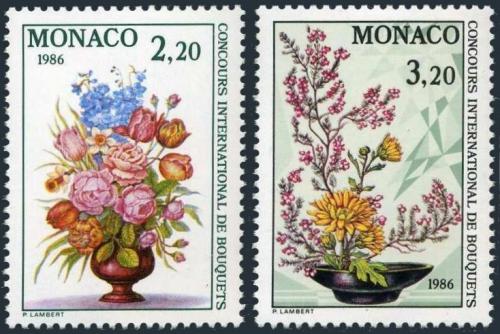 Poštové známky Monako 1985 Kvety Mi# 1718-19