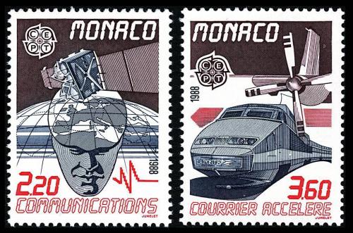 Poštové známky Monako 1988 Európa CEPT, doprava a komunikace Mi# 1859-60 Kat 5€