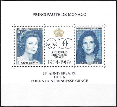 Poštové známky Monako 1989 Carolina a Gracia Patricia Mi# Block 46 Kat 9€