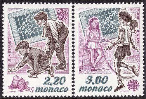 Poštové známky Monako 1989 Európa CEPT, dìtské hry Mi# 1919-20