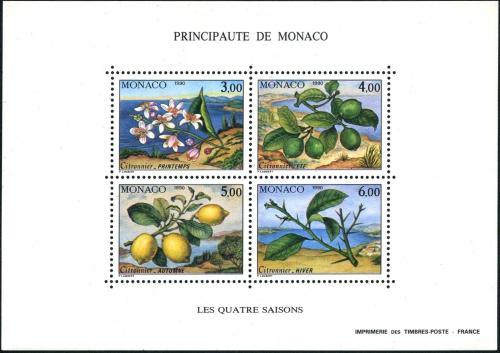 Poštové známky Monako 1990 Cedrát Mi# Block 49 Kat 10€