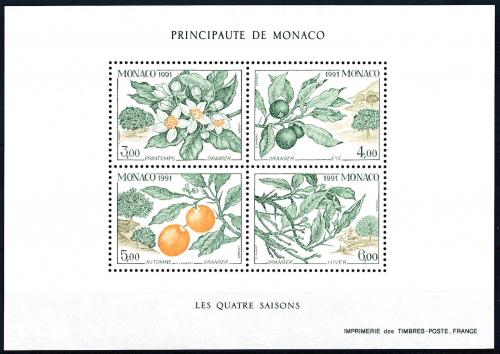 Poštové známky Monako 1991 Pomeranèe Mi# Block 52 Kat 10€