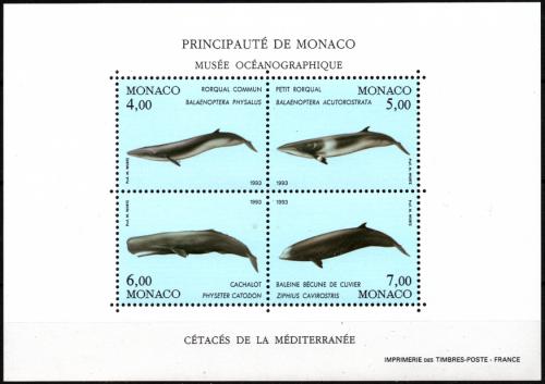Poštové známky Monako 1993 Ve¾ryby Mi# Block 58 Kat 14€