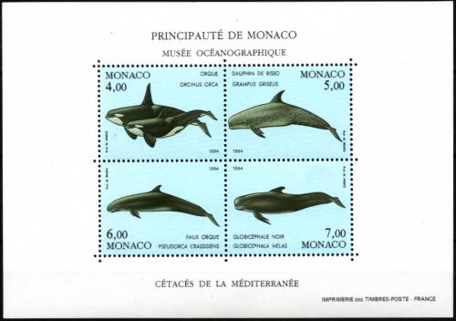 Poštovní známky Monako 1994 Velryby Mi# Block 62 Kat 14€