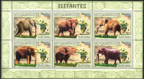 Poštové známky Mozambik 2007 Slony Mi# 3038-43 Kat 10€