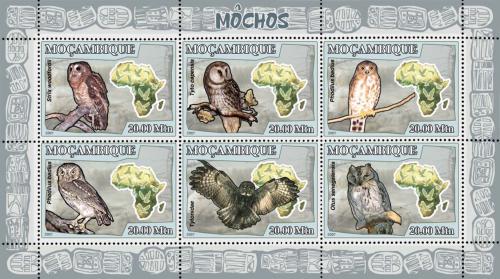 Poštové známky Mozambik 2007 Sovy Mi# 3017-22 Kat 10€