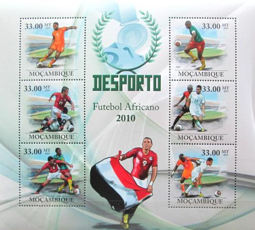 Poštové známky Mozambik 2010 Africký futbal Mi# 3669-74 Kat 10€