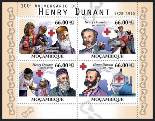 Poštové známky Mozambik 2010 Henri Dunant Mi# 4205-08 Kat 15€