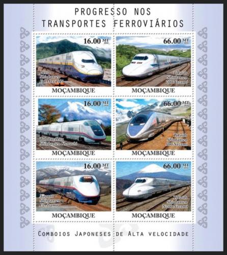 Poštové známky Mozambik 2010 Moderní lokomotívy Mi# 4192-97 Kat 14€