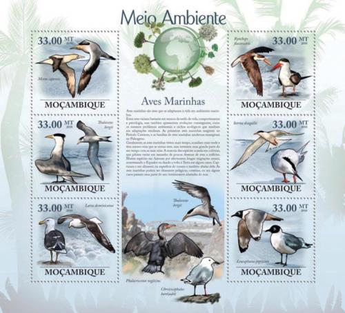 Poštové známky Mozambik 2010 Moøští ptáci Mi# 3495-3500 