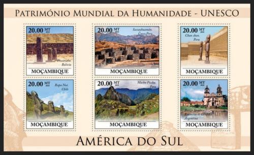 Poštové známky Mozambik 2010 Památky UNESCO - Južná Amerika Mi# 3872-77